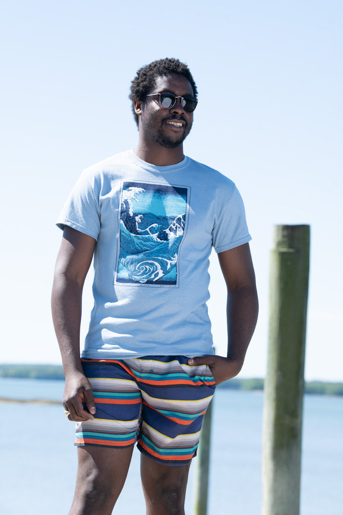 The Wave Adult Stone Blue T-shirt
