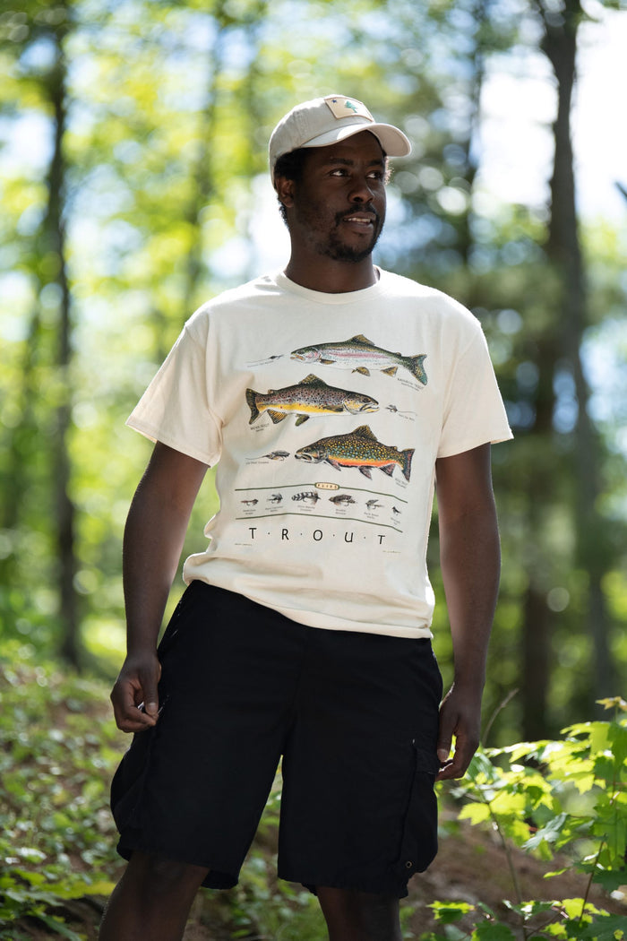 Trout & Flies Adult Natural T-shirt