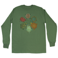 Turtle Circle Adult Olive Green Long Sleeve T-shirt