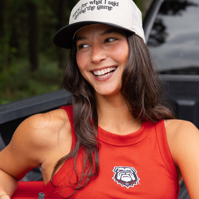 UGA Mascot Ribbed Tank Top in Red