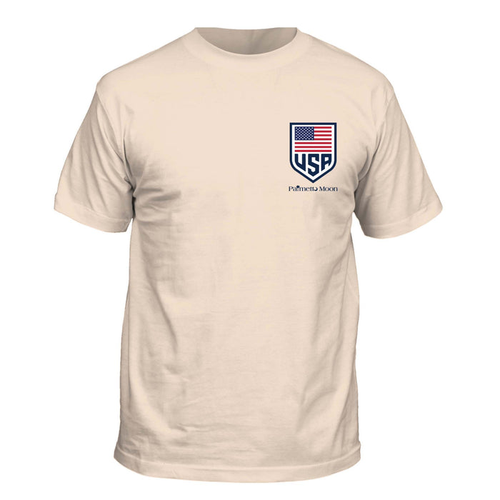 USA Shield Short Sleeve T-shirt in Ivory