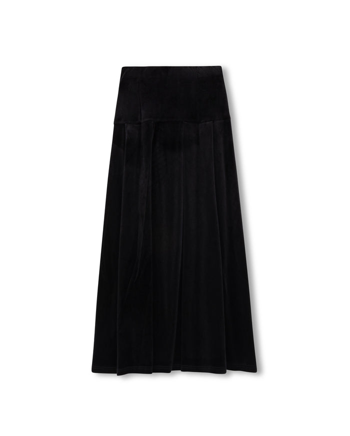 Velour Drop Waist Pleat Skirt - Junees