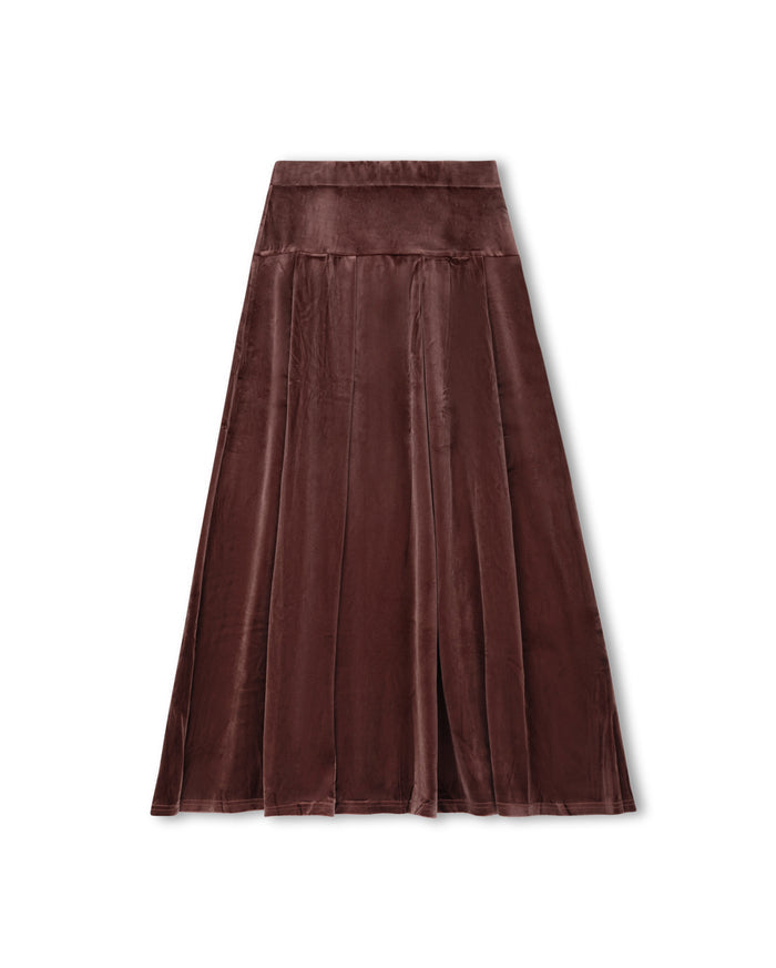 Velour Drop Waist Pleat Skirt - Junees