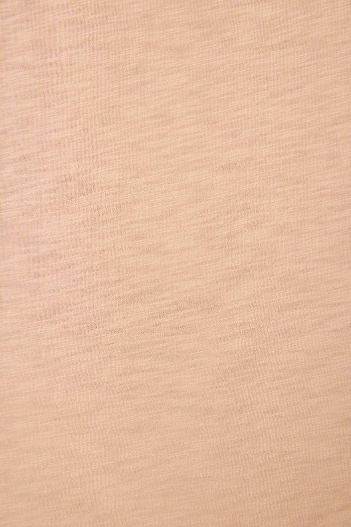 Light beige fabric with a subtle horizontal weave and gentle shade variations, creating a soft, uniform textured appearance.