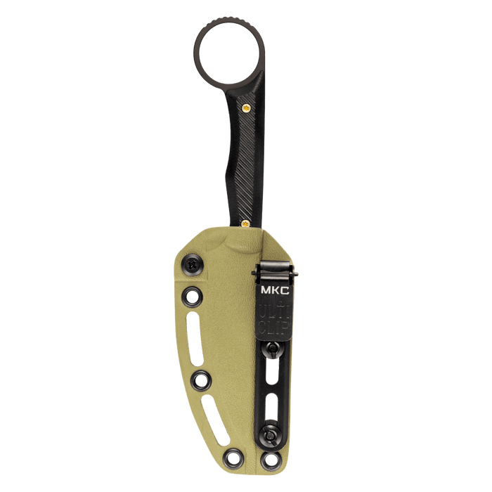 Kydex sheath for WARGOAT and BATTLE GOAT knives, featuring a secure clip and durable design for outdoor use.