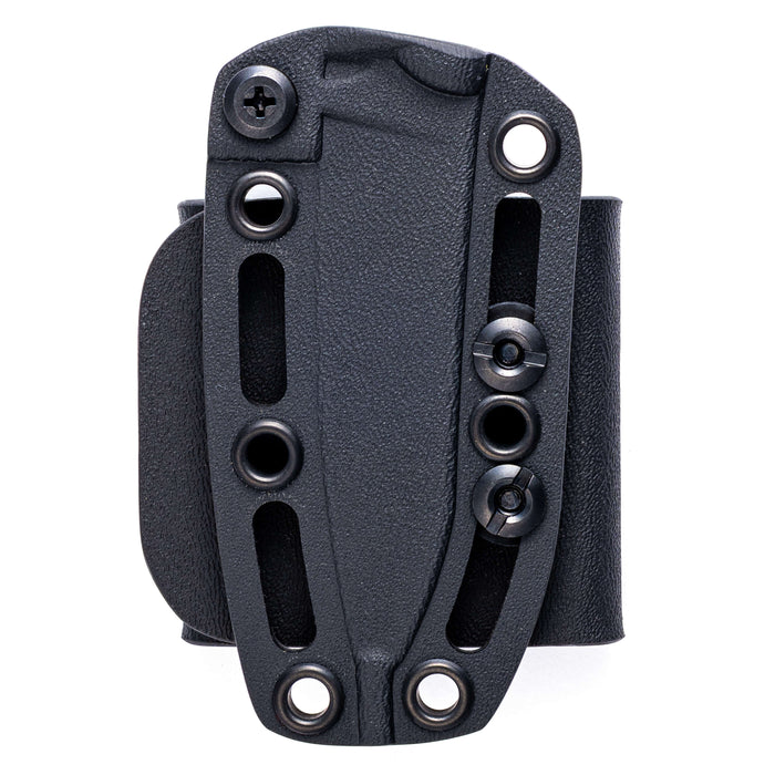 Kydex sheath for the WESTSLOPE knife, featuring durable construction and multiple attachment points for secure carry.