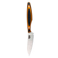 WESTSLOPE knife featuring a sleek blade with an orange and black handle, designed for outdoor and kitchen use.