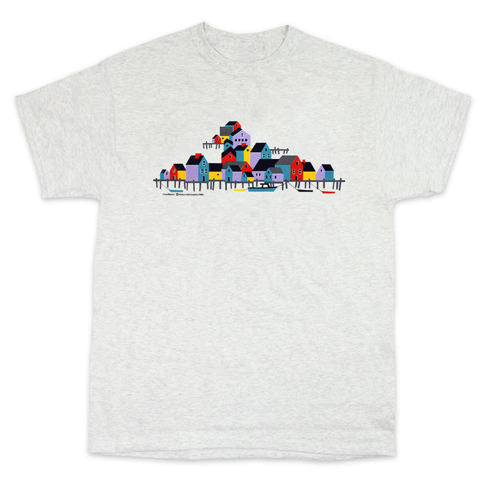 Wharf Scene Adult Ash T-shirt