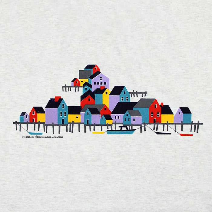 Wharf Scene Adult Ash T-shirt