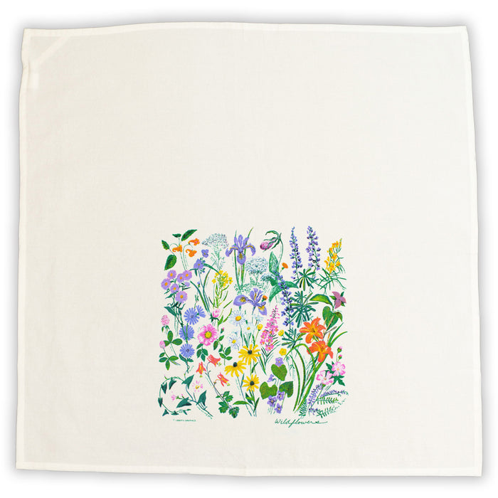 Wildflowers White Tea Towel