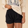 Women's High Waisted Volley Shorts in Black