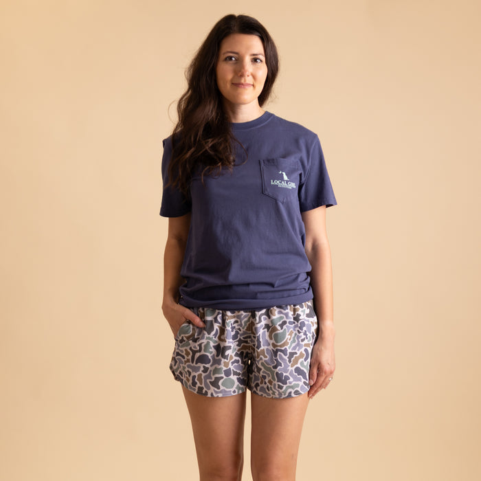 Women's High Waisted Volley Shorts in Localflage Bluff