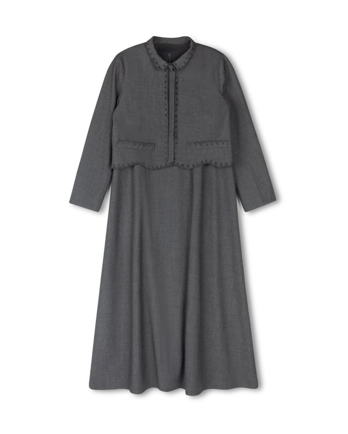 Wool Blazer And Slip Dress - Junees
